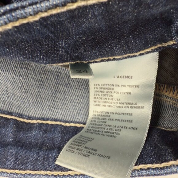 L’AGENCE Margot High Rise Ankle Cropped‎ Skinny Utica Color sz 25 - Picture 5 of 6